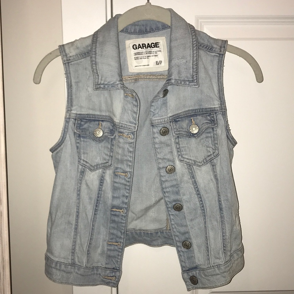 Distressed denim vest Garage